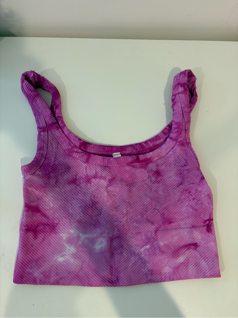 Nikibiki Pink Purple Ribbed Tie-Dye Tank o/s